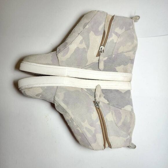 Linea Paolo Suede Camouflage Wedge Shoes US 8 Athletic Sneaker Tan Platform - Picture 3 of 8